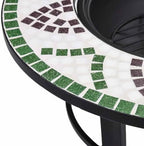 Mosaic Fire Pit 26.8 Inch Ceramic Outdoor Wood Burning Fire Bowl with Steel Stand for Garden Patio Backyard Warmth - Image 7