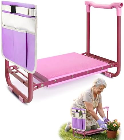 Garden Kneeler and Seat Heavy Duty, Foldable Gardening Stool Bench by Unknown
