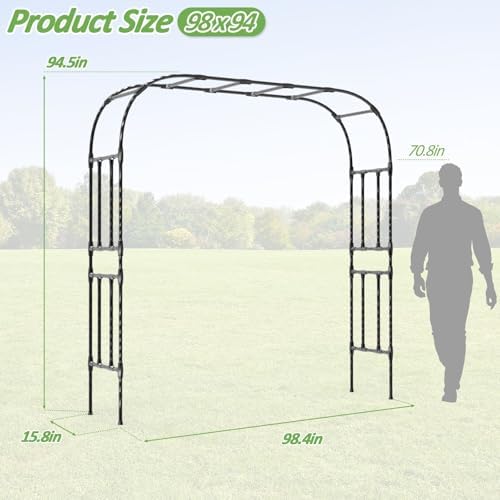 Thickened Metal Garden Arch-92.5L*105H,Trellis for Climbing Plants Outdoor - Image 4
