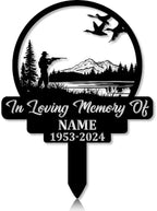 Personalized Hunter Grave Marker Mallard Hunting Memorial Garden Stake 8-24 inch Hunter Dad Loss Gift, Hunter Memorial Gift Loss of Loved One (Mallard Hunting) by Linktee