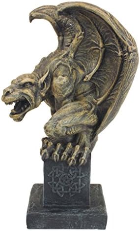 Design Toscano Abbadon Gothic Gargoyle Indoor/Outdoor Garden Statue on Celtic Base, 12 Inches Tall, Cast Stone Resin, Two Tone Stone Finish - Image 4
