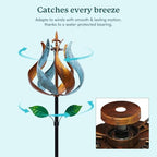 Wind Spinners Outdoor, Tulip Metal Wind Spinner with Stake for Yard and Garden, Outdoor Decor Ideas for Garden Lovers (14'' W x 75'' H) - Image 6