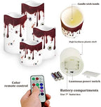 Halloween Flameless Candles with Remote Timer Real Wax Realistic Flickering Battery Operated LED Tealight Pillars with Pumpkin Castle Bat Spider Witch for Halloween Party Decorations Eye - Image 3