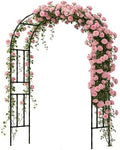 Twira Garden Arch Trellis, 7.9FT(240cm) Metal Garden Arbor Trellis for Climbing Plants Outdoor, Large Wedding Arch for Ceremony, Black Archway Trellises Decoration for Lawn, Patio, Backyard by TWIRA
