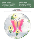 Outdoor Stepping Stones,Stepping Stones for Garden,Paver Stones,Garden Stepping Stones Outdoor,Round Stepping Stones Decorative Garden Stones，Butterfly Motif Garden Stepping Stone(Pink) - Image 4