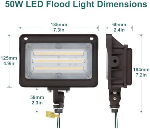 kadision LED Flood Light Outdoor with Photocell, 3000K/4000K/5000K, 4-Pack - Image 5