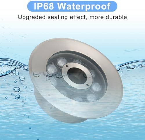 LED Fountain Lights Submersible Waterfall Underwater Light 36W 12V AC with RGBW Color Changing by Remote Full Stainless Steel Light for Outdoor Fountain Garden Waterfall Pond - Image 4