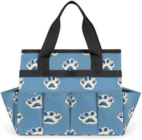 Paw Garden Tool Bag Organizer Heavy Duty Dog Paw Gardening Tote Bag with 10 Pockets for Women Men Gardening Gifts by Home