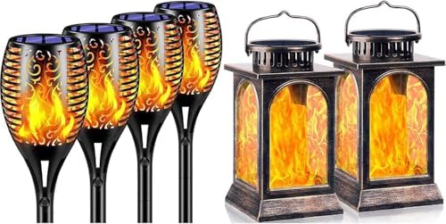 TomCare Solar Lights Outdoor Flickering Flame Solar Torches Lights Outdoor Lighting for Garden Patio Yard by TomCare