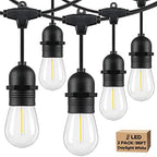 Lakumu 2-Pack 96FT Outdoor String Lights with E12 Filament S14 LED Bulbs by Lakumu