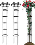 2 Pack Umbrella Top Trellis for Climbing Plants, 76 Inch Tall Adjustable Plant Support for Outdoor Indoor Garden, Sturdy Metal Core with Plastic Coating, Black by SORANGEUN