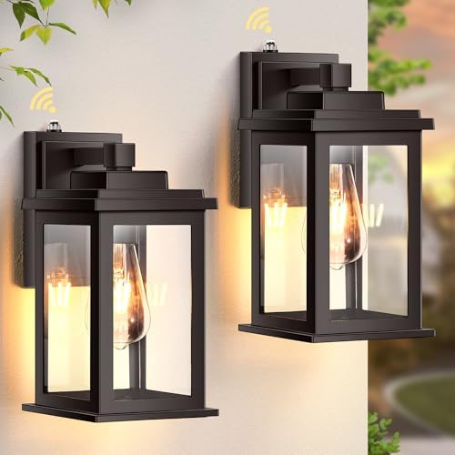 VIANIS Bronze Dusk to Dawn Outdoor Lighting, 2 Pack Outdoor Lights for House, Waterproof Porch Lights, Exterior Lighting Fixtures with Tempered Glass, for House,Garden, Garage,Hardwired, Non-Solar by VIANISLIGHTING