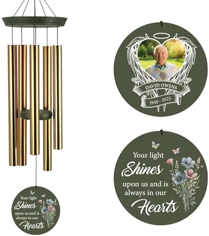ASTARIN Personalized Wind Chimes in Memory of a Loved One, Bereavement Gifts for Loss of Father, Memorial Gifts Sympathy Deep Tone Wind Chimes for Outdoor, 30/36 inch Garden Decor(Produced in Texas) by Astarin
