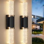 BesLowe 24‘’ Large Outdoor Wall Lights with Crystal Bubble Glass, 10W 3000K by BringYourBrightFuture