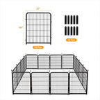 Getlay Doorless Animal Barrier Fence, 40in(H) 14 Panels Total 31 Ft(L), Garden Fences and Borders for Dogs, Anti Dig Fence Barrier, Black Metal Decorative Garden Fencing, Flower Bed Fencing - Image 3