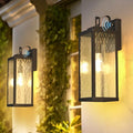 Outdoor Wall Lights, Exterior Lighting Fixtures with Water Ripple Shade 16" by DORESshop