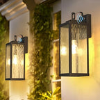 Outdoor Wall Lights, Exterior Lighting Fixtures with Water Ripple Shade 16" by DORESshop