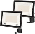L LOHAS LED 300W Dusk to Dawn Plug in Flood Light Outdoor 6000K 2 Pack by LLOHASLED