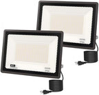 L LOHAS LED 300W Dusk to Dawn Plug in Flood Light Outdoor 6000K 2 Pack by LLOHASLED