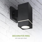 ASD 1 Light Cylinder Outdoor Sconce Lights, Black 60W E26 ETL - Image 4
