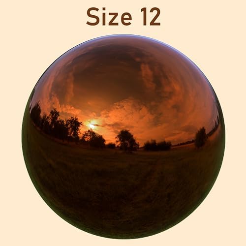 Lulu Decor, Dark Copper Stainless Steel Gazing Mirror Ball Size 12 with Stand - Image 6