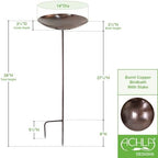 Achla Designs Burnt Copper Birdbath- Stake - Image 2