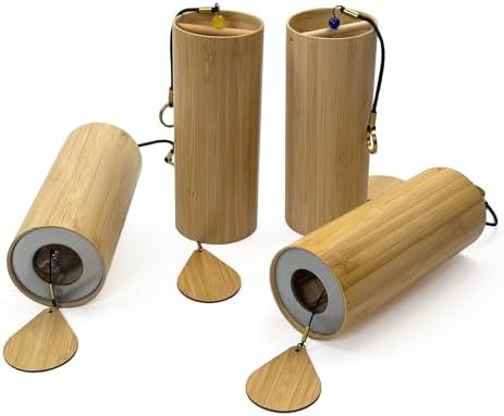 Melody Chimes 4pc Bamboo Wind Chimes Set – Outdoor and Indoor Sound Therapy Tools for Meditation, Hiking, and Sound Baths - Elements Air, Fire, Earth, Water - Sound Healing and Biofield Harmonization by MYRIADMELODIES