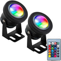 12Vmonster Color Changing RGB IP68 LED Outdoor Spot Light – 12V 10W Waterproof Garden Lighting – Multicolor Landscape Lighting for Yard, Pathway, and Lawn (Pack of 2) by 12vmonster