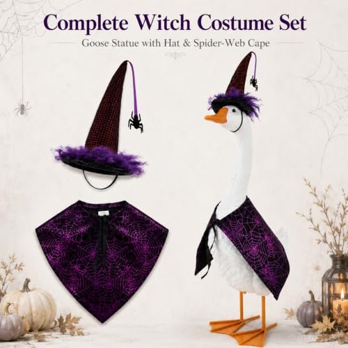 Halloween Outdoor Decorations Porch Goose Statue with 4 Holiday Outfits - Image 3