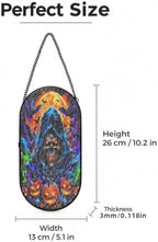 Halloween Skull Bat Pumpkin Moon Glass Sun Catcher 10.2X5.1In - Image 3