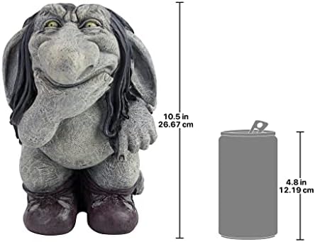 Garden Gnome Statue -Pondering Sylvester the Cynical Gnome Troll - Lawn Gnome - Image 6