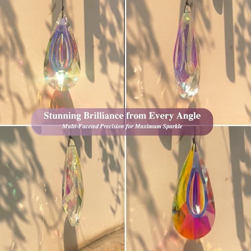 2in1 Design Luxury Beautiful Wind Chimes & Suncatcher, Deep Tone Wind Chime with Sun Catcher Prism for Window Patio Decor Crystal Wind Chimes for Outside Garden Gifts Women Gifts Unisex 32" - Image 4