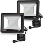 L LOHAS LED Dusk to Dawn Outdoor Lighting Plug in Flood Lights 6000K by LLOHASLED