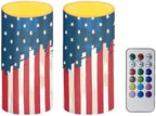 The Stars and Stripes Battery Operated Flameless Candles with Color Changing Timer Remote Control LED Candles Flickering for 4th of July American Flag Patriotic Decorations by Merkmak