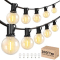 LACHON Outdoor String Lights Waterproof 300 FT with 150 G40 IP65 Bulbs by LACHON