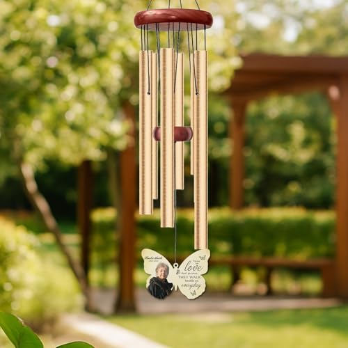 Personalized Butterfly Memorial Wind Chime with Photo – “Those We Love Don’t Go Away” Tribute – Custom Picture, Name & Dates – Sympathy Remembrance Windchime Gift for Mom, Grandma, or Loved One Loss - Image 4