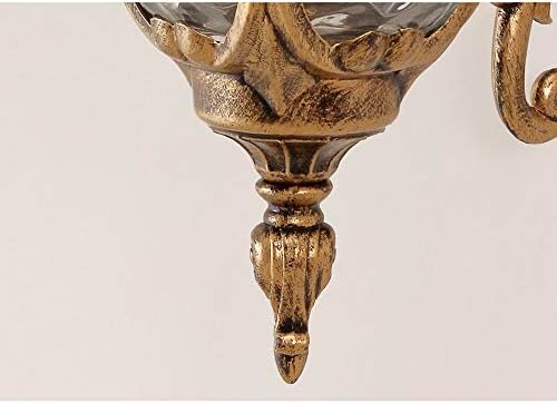 Rustic Waterproof Outdoor Wall Lamp - Vintage Kerosene Lantern Style Sconce with Glass Shade for Courtyards, Balconies, Aisles, and Corridors,Brass - Image 2