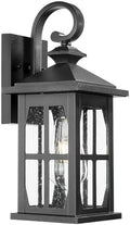 Darkaway Outdoor Light Fixtures Wall Mount, Outdoor Wall Lights Exterior Lighting Fixtures Waterproof Black Outside Wall Sconce with Seeded Glass for House Porch Hallway Garage Front Door by Darkaway