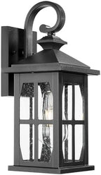Darkaway Outdoor Light Fixtures Wall Mount, Outdoor Wall Lights Exterior Lighting Fixtures Waterproof Black Outside Wall Sconce with Seeded Glass for House Porch Hallway Garage Front Door by Darkaway