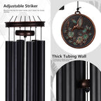 Vanquer Large Wind Chimes for Outside Deep Tone - 46'' Wind Chimes Outdoor Clearance, Windchimes Outdoors, Hummingbird Wind Chime,Sympathy Gift, Patio, Home Décor, Vintage Black (46" Hummingbird) - Image 3