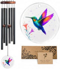 Hummingbird Wind Chimes for Outside, Deep Tone Outdoor Wind Chime with Colorful Wind Catcher, 6 Aluminum Tubes, Garden Porch Patio Decor, Memorial & Birthday Gift by Pvifvi