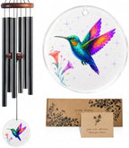 Hummingbird Wind Chimes for Outside, Deep Tone Outdoor Wind Chime with Colorful Wind Catcher, 6 Aluminum Tubes, Garden Porch Patio Decor, Memorial & Birthday Gift by Pvifvi
