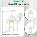 LIT-PaTH Outdoor Wall Light Fixture, Aluminum Glass, White, 2 Pack - Image 6