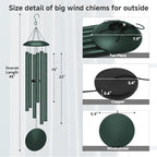 45" Large Wind Chimes for Outside, 6 Thick and Bold Aluminum Tubes (Forest) - Image 2