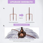 MUMTOP Glass Birdbath Birdfeeder with Metal Stake Garden Outdoor Purple - Image 5