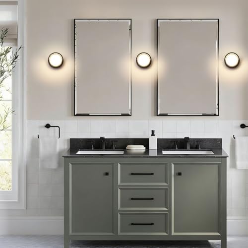 Outdoor Wall Light Black Modern Round LED Wall Sconce Waterproof 120V 12W 3000K Warmlight 6 Inch Exterior Lighting Fixtures for Porch Patio Balcony Entryway Yard - Image 6