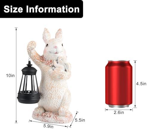 Outdoor Lighted Solar Garden Statues Rabbit Lights - Image 2