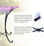 MUMTOP Outdoor Glass Bird Bath with Metal Stand for Yard Garden Decor, Pink - Image 5