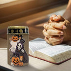 Poceacles Solar Lights Outdoor Grave Candle for Cemetery Decoration Solar Outdoor Lights for Garden Lawn Backyard Pathway Halloween Decor, Pumpkin Skull Brown, Pack of 2 - Image 5