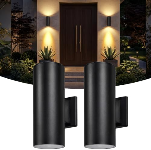 Solar Wall Lights Outdoor, Up & Down Modern Sconce Lights 2 Pack by Kelvinlux
